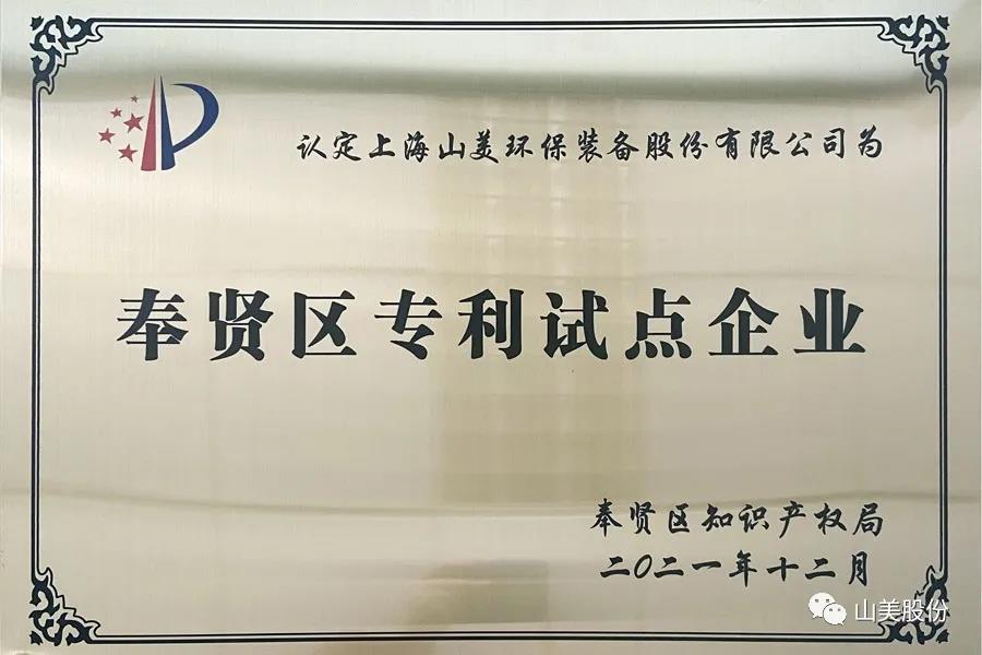 榮譽(yù)接踵而至，上海山美股份再獲表彰：獲評為上海市奉賢區(qū)試點(diǎn)企業(yè)